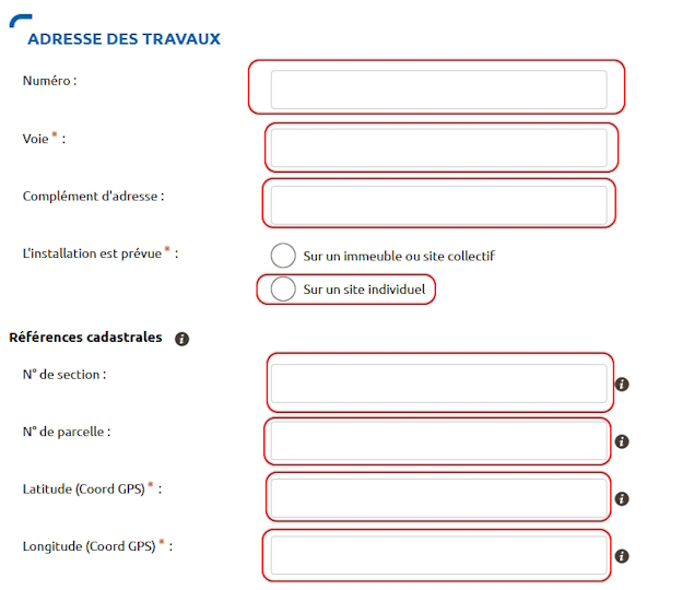 Adresses de l'installation